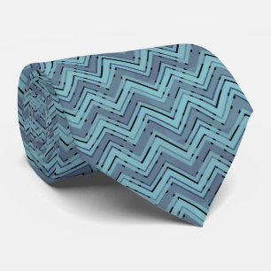 Blue shades chevron pattern tie