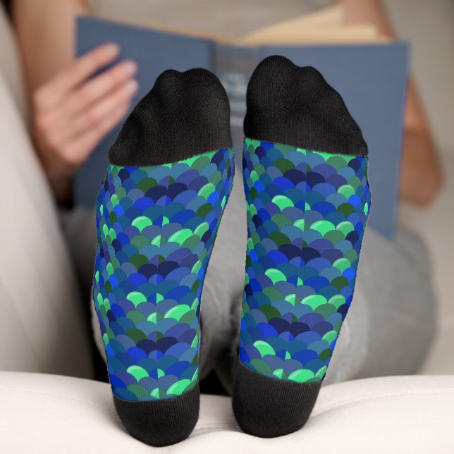 Blue shades mermade skin socks (Bottom)