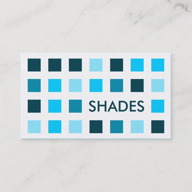 BLUE SHADES (mod squares) Business Card (Front)