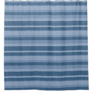 blue shades striped vertical pattern shower curtain