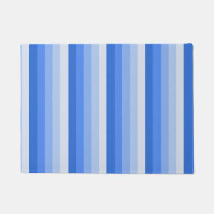Blue shadow stripes doormat