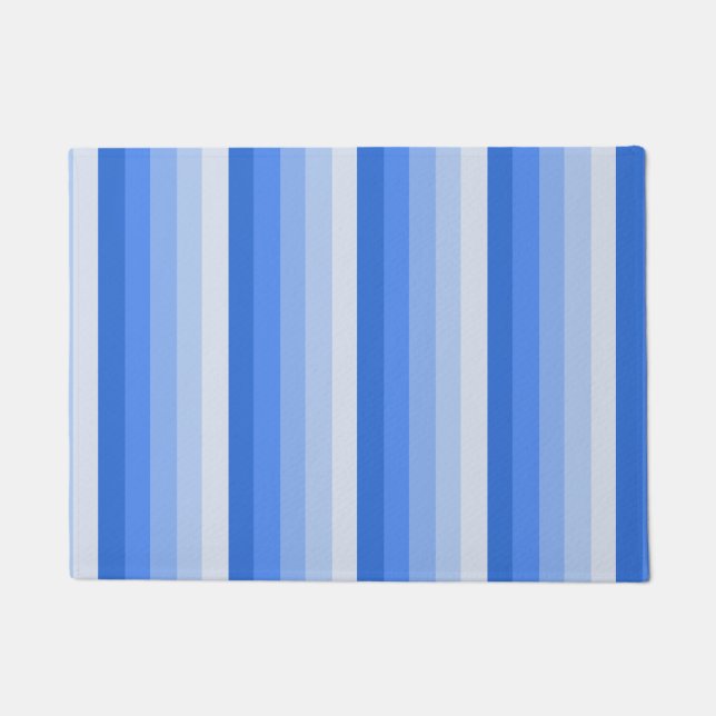 Blue shadow stripes doormat (Front)