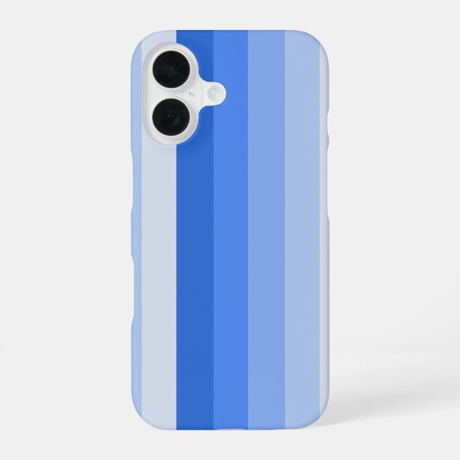 Blue shadow stripes iPhone 16 case (Back)