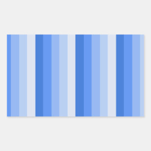Blue shadow stripes rectangular sticker