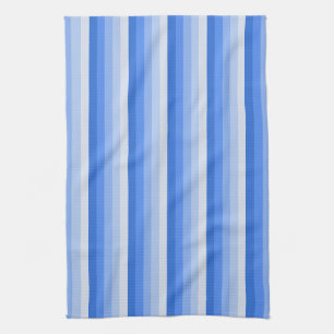 Blue shadow stripes tea towel