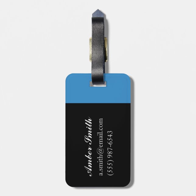 Blue shadows Morzine Luggage Tag (Back Vertical)