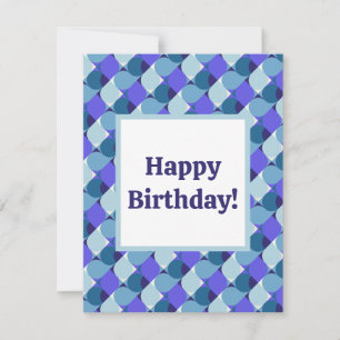 Blue Shapes Birthday Card