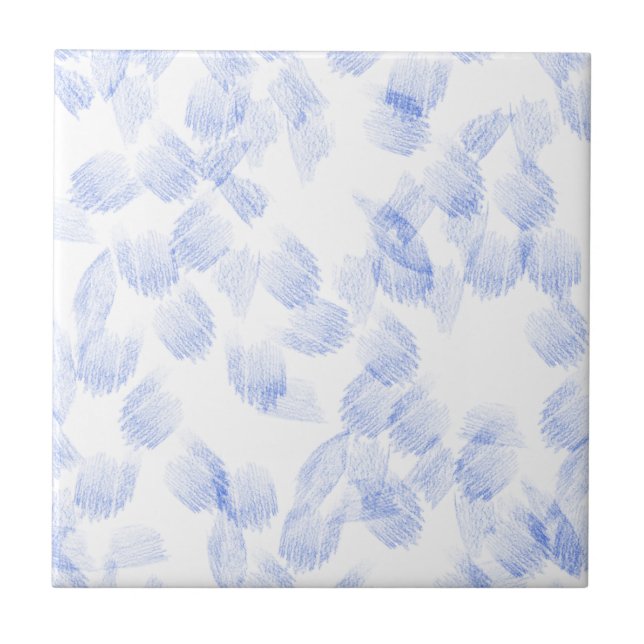 Blue Shapes Pattern Ceramic Tile (Front)