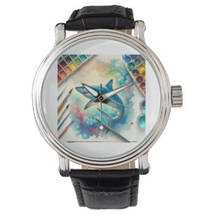 Blue Shark 060824AREF112 - Watercolor Watch