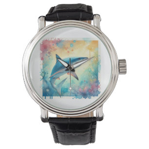 Blue Shark 070824AREF119 - Watercolor Watch