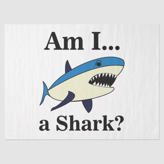 Blue Shark Funny Tissue Paper (Front)