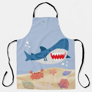 Blue Shark Ocean Theme Apron – Cute Marine Life Co