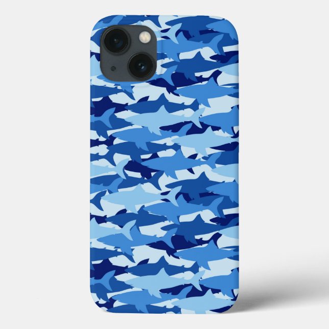 Blue Shark Pattern Case-Mate iPhone Case (Back)