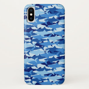 Blue Shark Pattern   Monogram 2 Case-Mate iPhone Case