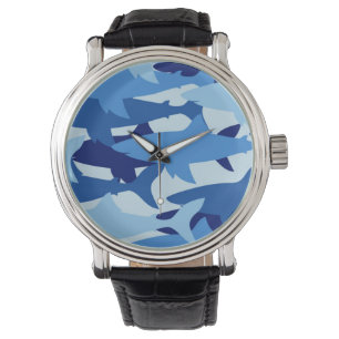 Blue Shark Pattern Watch