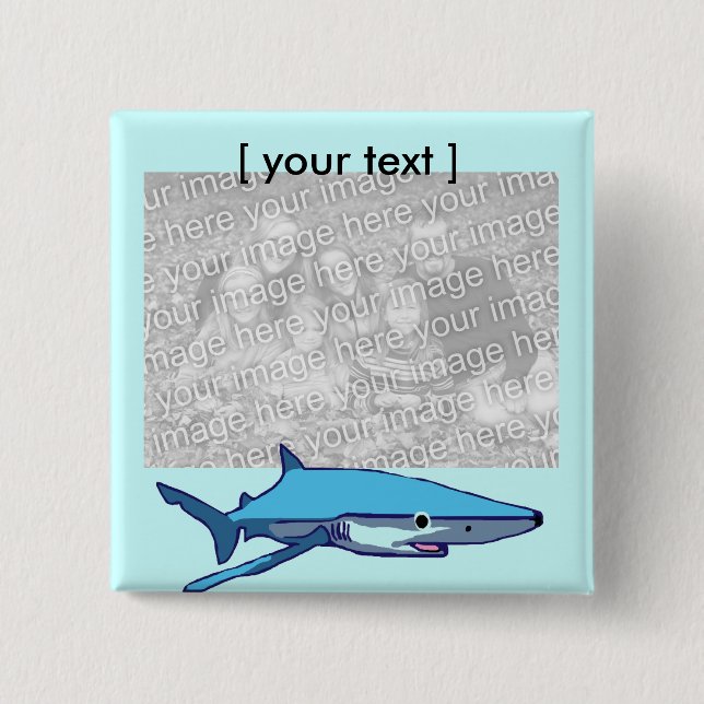 Blue shark template button (Front)