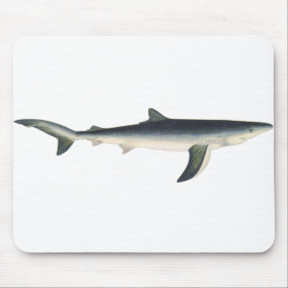 Blue Shark, Vintage Aquatic Ocean Marine Life Mouse Pad