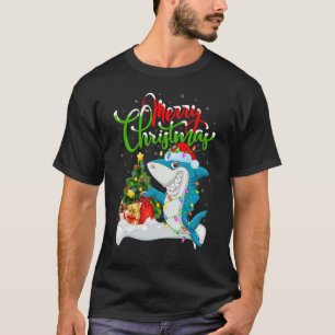 Blue Shark   Xmas Decorations Santa Blue Shark Chr T-Shirt