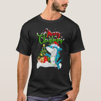 Blue Shark  Xmas Decorations Santa Blue Shark Chri T-Shirt