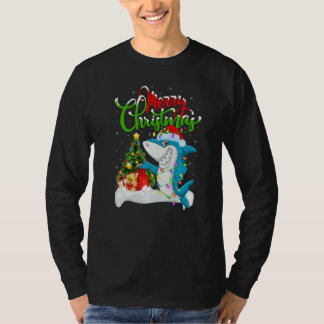 Blue Shark  Xmas Decorations Santa Blue Shark Chri T-Shirt