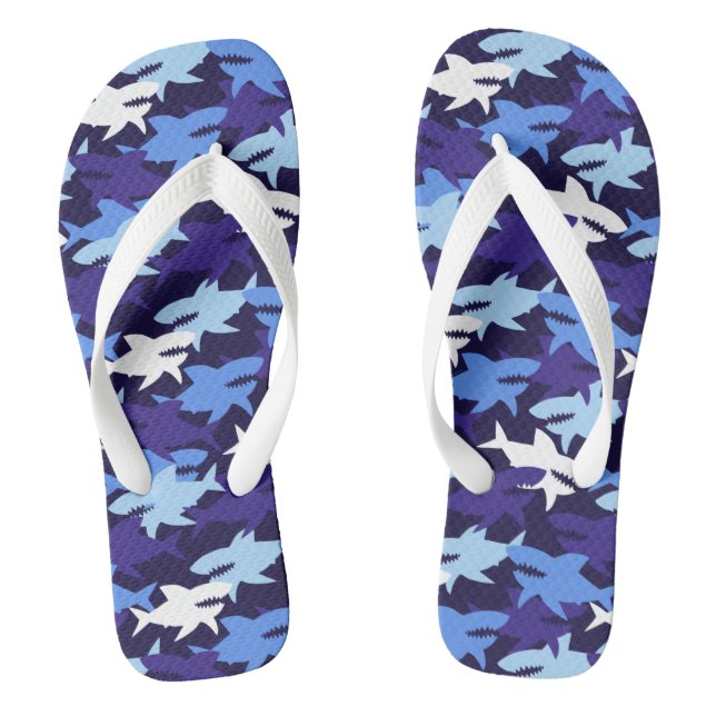 Blue Sharks Camouflage Pattern Jandals (Footbed)