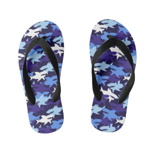 Blue Sharks Camouflage Pattern Kid's Jandals