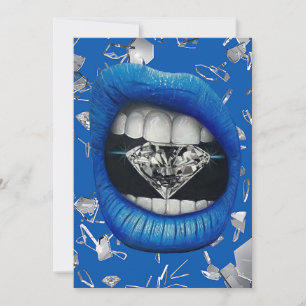 Blue shattered glass and diamonds tote bag thank you card