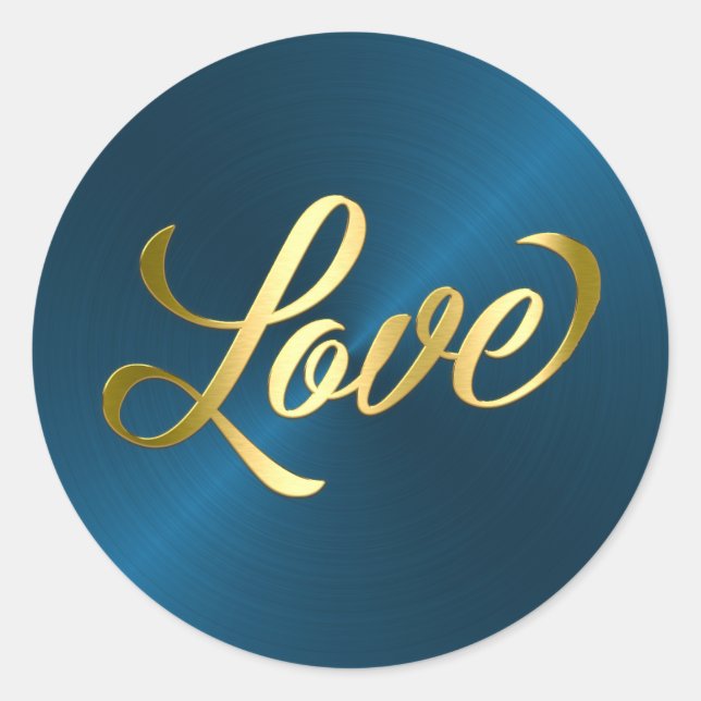 Blue Sheen Gold Love Envelope Seal (Front)