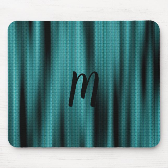 Blue Sheen Texture Personalise Monogram Mouse Pad (Front)