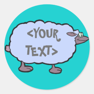 Blue Sheep, <YOUR TEXT> Classic Round Sticker
