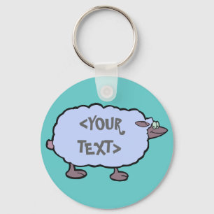 Blue Sheep, <YOUR TEXT> Key Ring
