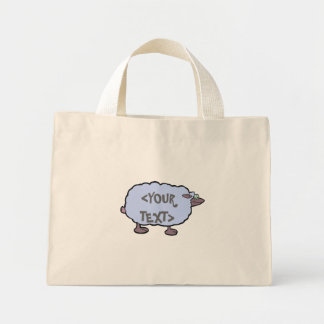 Blue Sheep, <YOUR TEXT> Mini Tote Bag