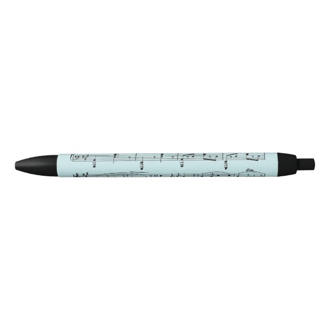 Blue Sheet Music Black Ink Pen (Front)