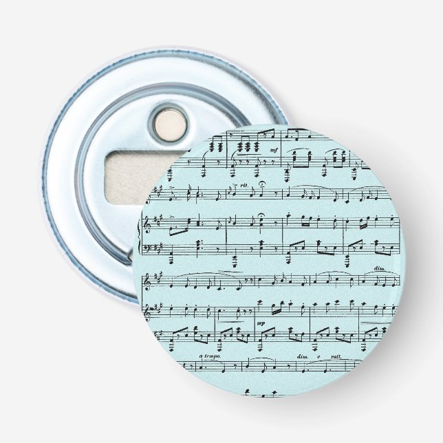 Blue Sheet Music Bottle Opener (Front)