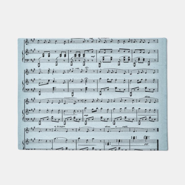 Blue Sheet Music Doormat (Front)