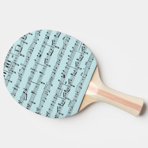 Blue Sheet Music Ping Pong Paddle