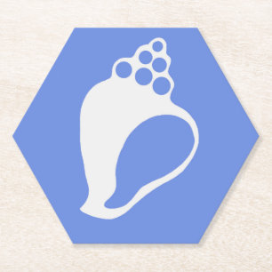 Blue Shell Paper Coaster