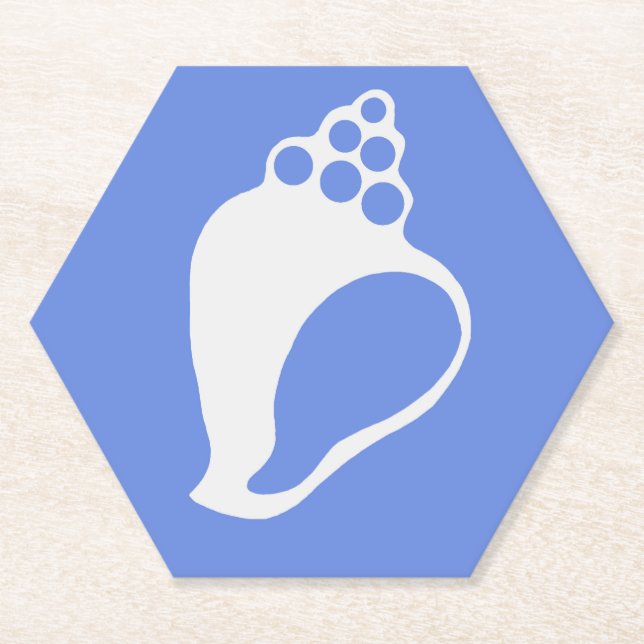Blue Shell Paper Coaster (Front)
