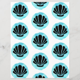 Blue Shell Pattern Scrapbook Paper