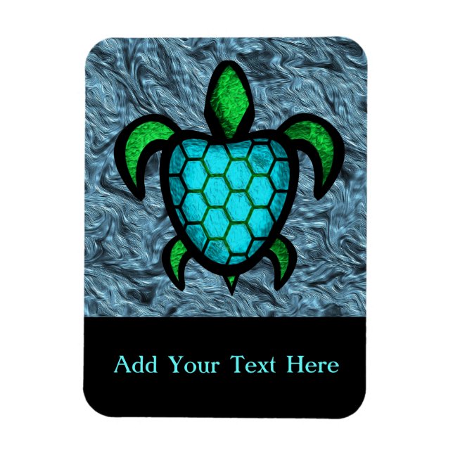 Blue Shell Turtle Customisable  Flexi Magnet (Vertical)