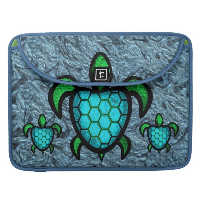 Blue Shell Turtle MacBook Pro Flap Sleeve For MacBooks (Front Closed)