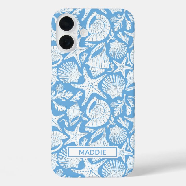 Blue Shells Personalized Case-Mate iPhone Case (Back)
