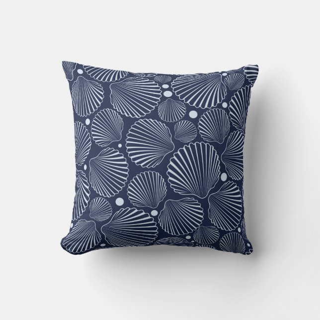 Blue shells, summer sea pattern. cushion (Front)