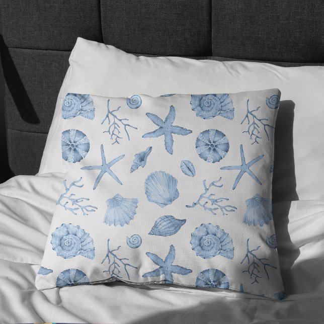 Blue Shells Watercolor Cushion (Creator Uploaded)