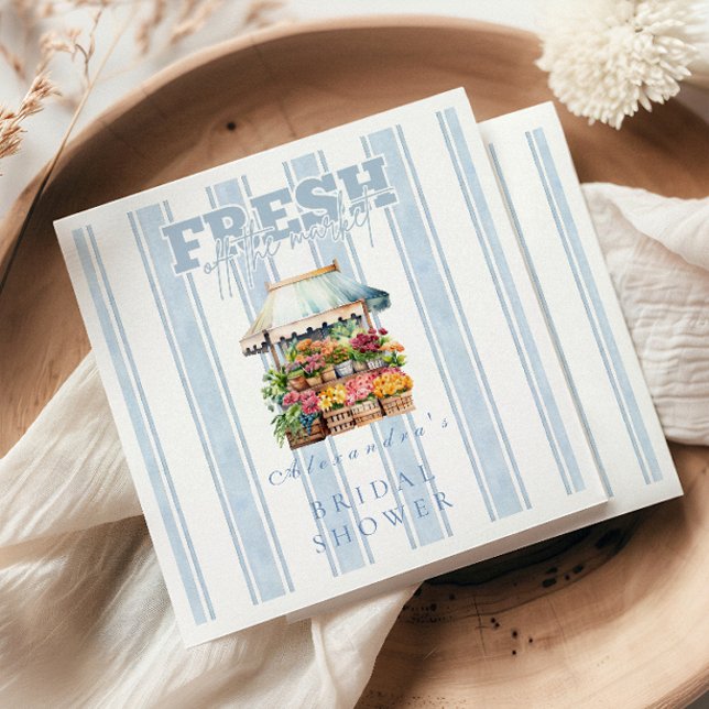 Blue She's  Off the Market Bridal Shower Napkin (Creator Uploaded)