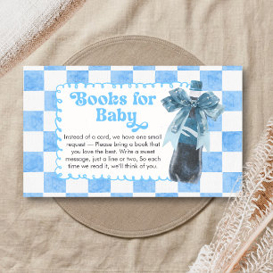 Blue She's Ready to Pop Baby Shower Books for Baby Enclosure Card