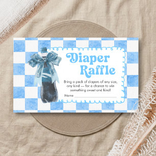 Blue She's Ready to Pop Baby Shower Diaper Raffle Enclosure Card
