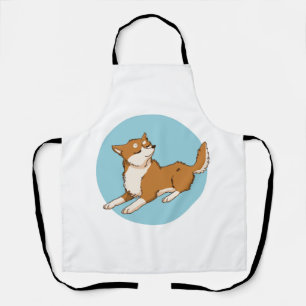 Blue shiba design. apron