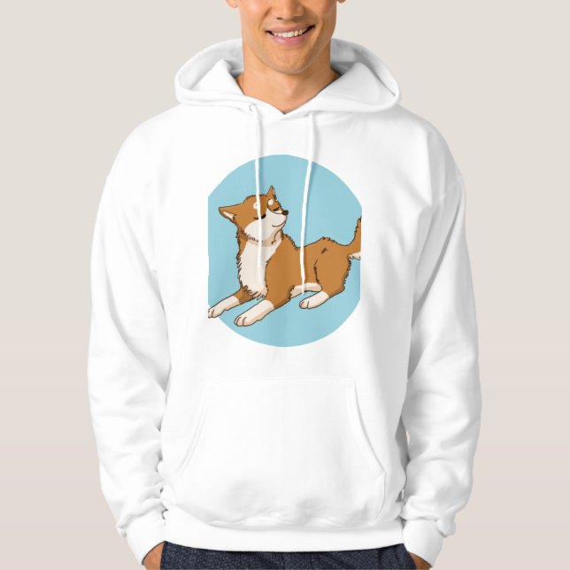 Blue shiba design. hoodie (Front)