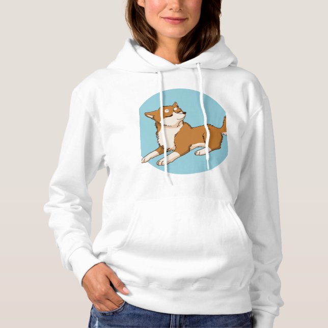 Blue shiba design. hoodie (Front)